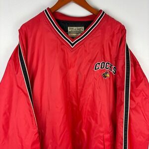 Vintage Steve Barry's Red‎ Cocks Athletic Dept Pullover Windbreaker Jacket XXL